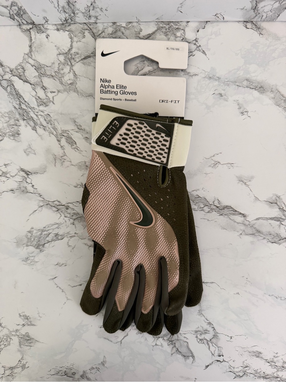 Nike Alpha Elite Batting Baseball Gloves Salute To Service Diamond Sport Size XL